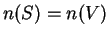$ n(S)=n(V)$
