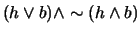 $ (h \vee b) \wedge \sim (h \wedge b)$
