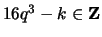 $ 16q^3-k \in {\bf {Z}}$