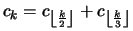$ c_k = c_{\left\lfloor \frac{k}{2} \right\rfloor } + c_{\left\lfloor \frac{k}{3} \right\rfloor }$