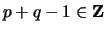$ p + q - 1 \in {\bf {Z}}$