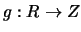 $g:R \rightarrow Z$