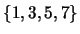 $\{1,3,5,7\}$