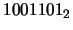 $1001101_{2}$