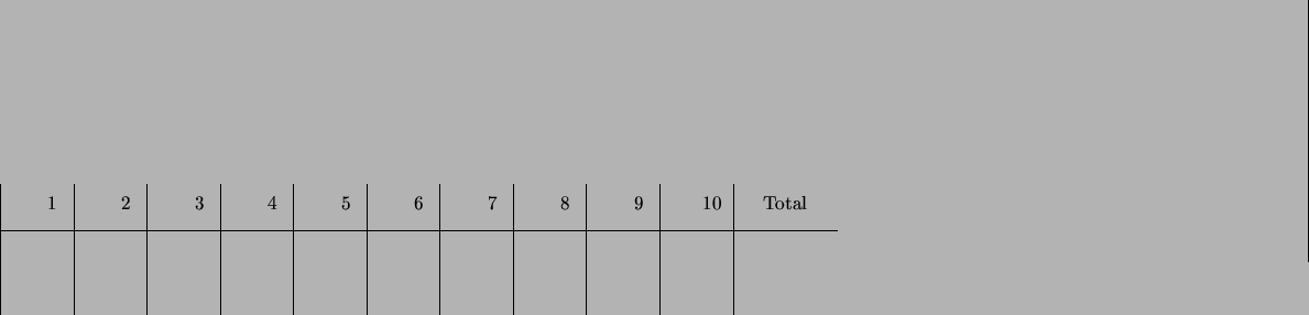 \begin{picture}
% latex2html id marker 76
(400,0)
\setlength{\unitlength}{.52...
...\stepcounter{ctr}}}
}
\put(280,20){\makebox(40,20)[bc]{Total}}
\end{picture}