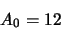 \begin{displaymath}A_0 = 12\end{displaymath}