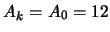 $A_k = A_0 = 12$