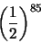 \begin{displaymath}\left( \frac{1}{2} \right)^{85} \end{displaymath}