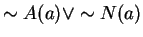 $\sim A(a) \vee \sim N(a)$