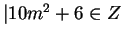 $\vert 10m^2 + 6 \in Z$