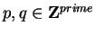 $p,q\in{\bf {Z}}^{prime}$