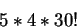 \begin{displaymath}5*4*30! \end{displaymath}