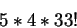 \begin{displaymath}5*4*33! \end{displaymath}