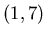 $(1,7)$