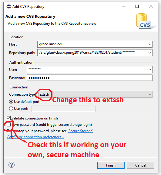 CVS dialog