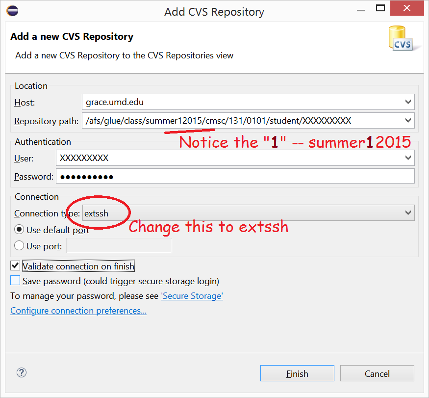 CVS dialog
