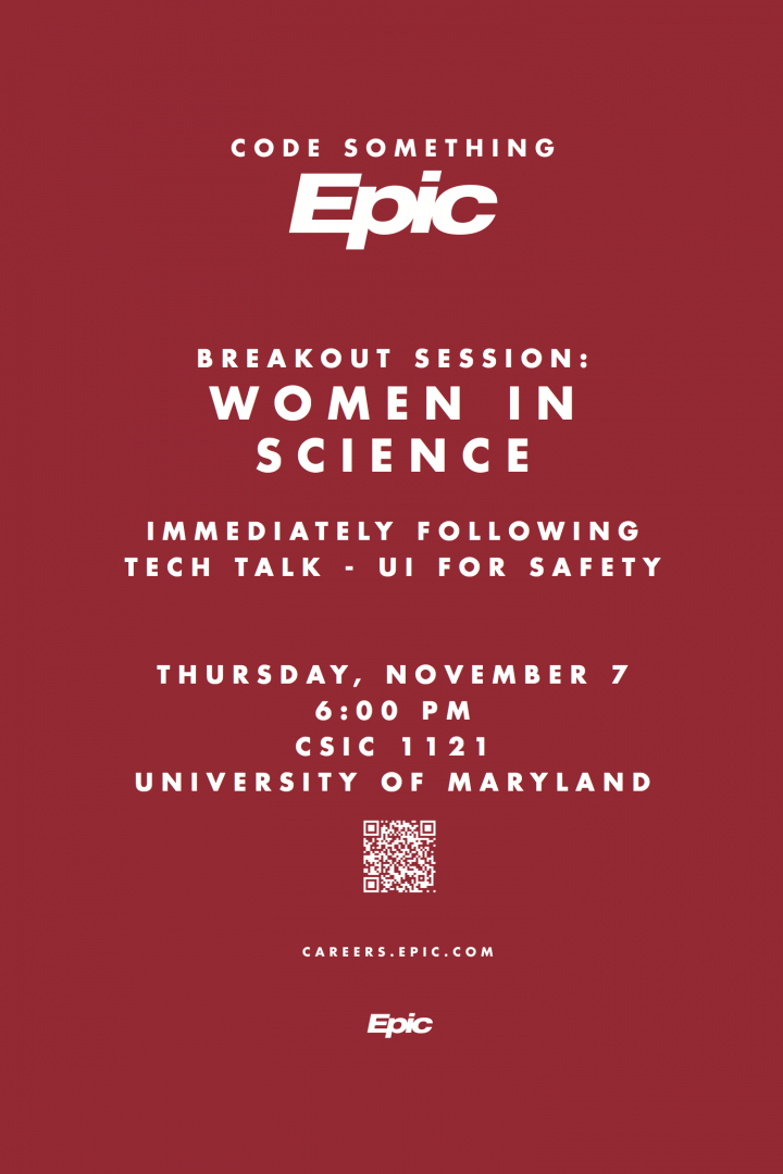 Descriptive image for This Thursday (11/7): New Initiative for Women in Computing Will Host a "Women in Science" Breakout Session with Janet Campbell, Senior Developer at Epic