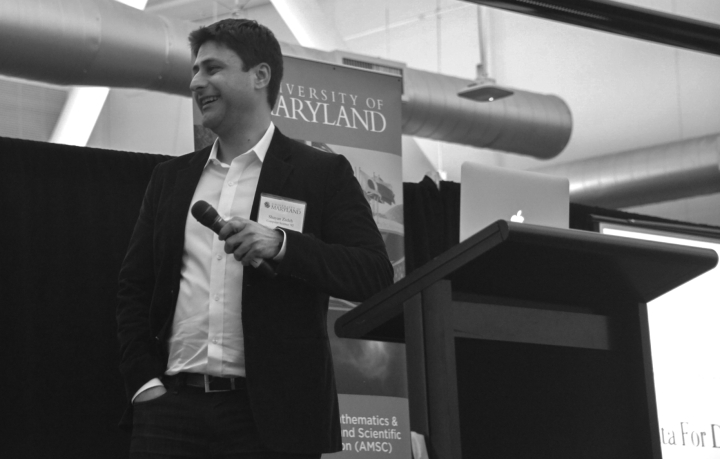 photo of Zoosk co-founder Shayan Zadeh addresses Bay Area alumni in Palo Alto, CA during an event in March, 2014 