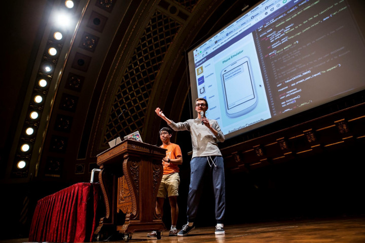 Descriptive image for Sean Bae and Colin King, CS '18, Take Prizes at MHacks VI