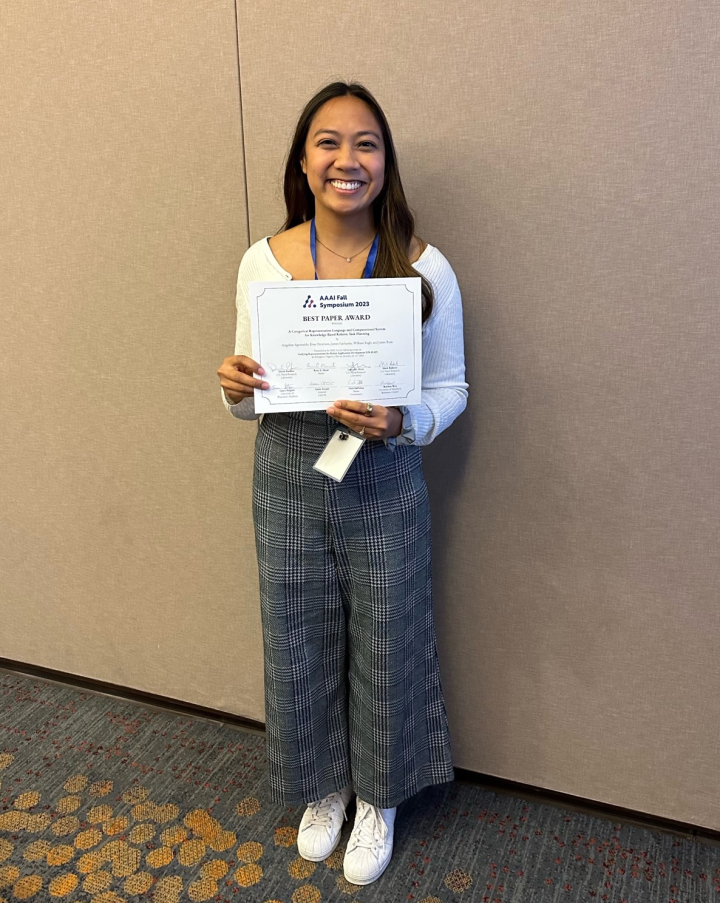 Descriptive image for Ph.D. Student Angeline Aguinaldo Wins Best Paper Award at AAAI Fall Symposium