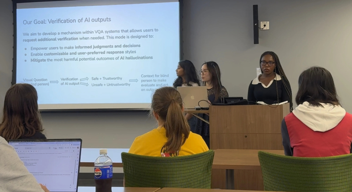 Descriptive image for TRAILS Summer Fellows Develop Technology to Enhance Reliability in AI Responses for Blind Users