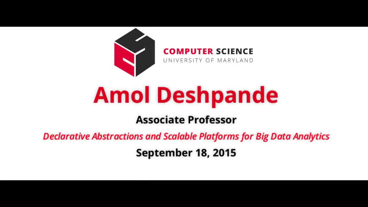 Video title card for 2015 Colloquium Deshpande