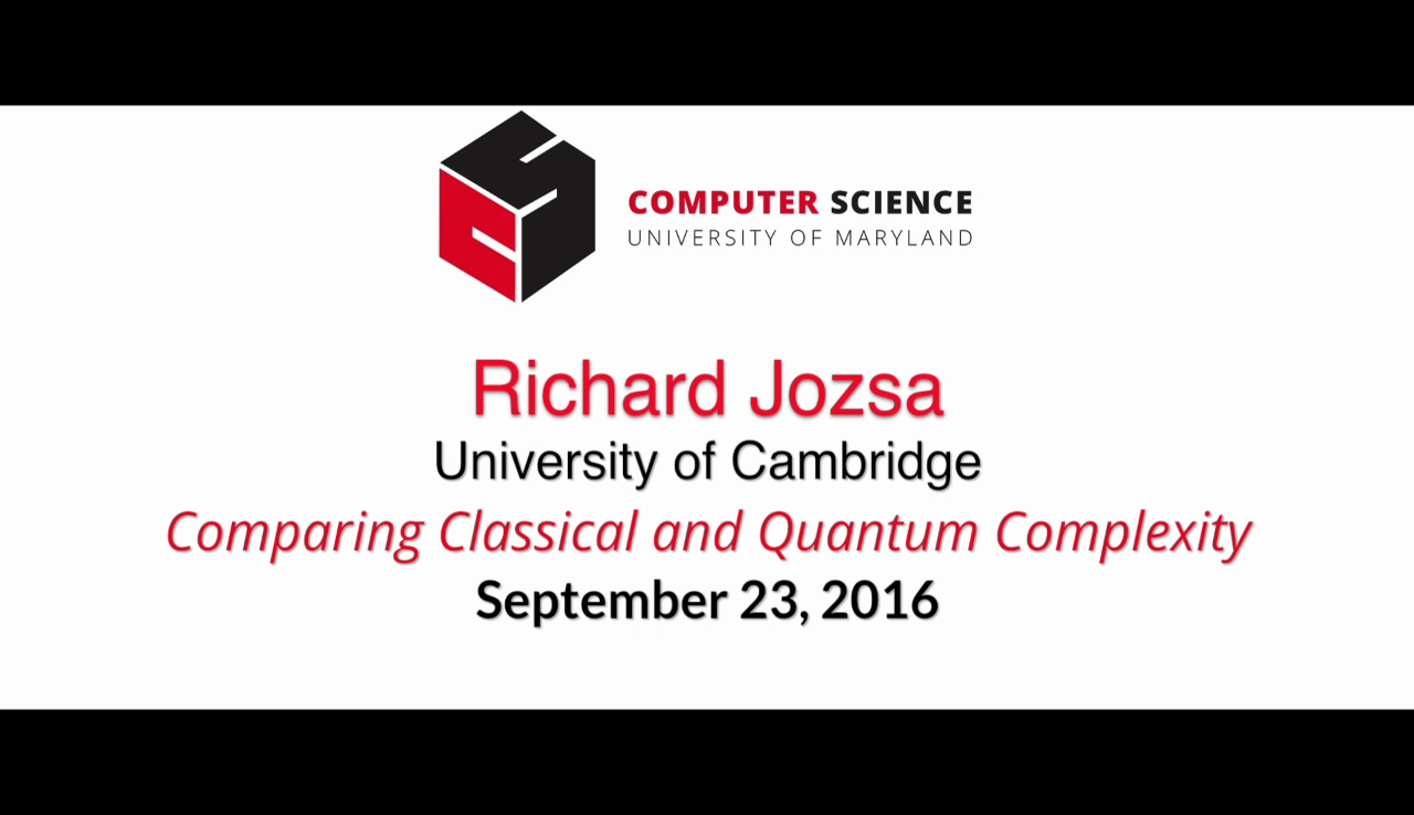 Video title card for 2016 Colloquium Jozsa