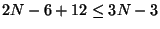 $ 2N - 6 + 12 \leq 3N -3 $