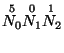 $\stackrel{5}{N_{0}} \stackrel{0}{N_{1}} \stackrel{1}{N_{2}}$