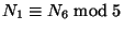 $N_{1}
\equiv N_{6} \bmod 5$