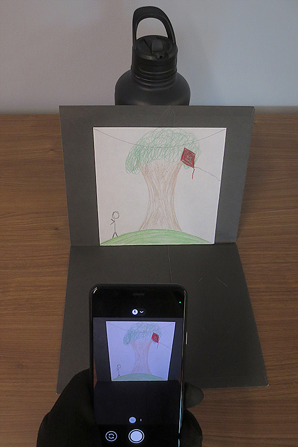 phone and easel